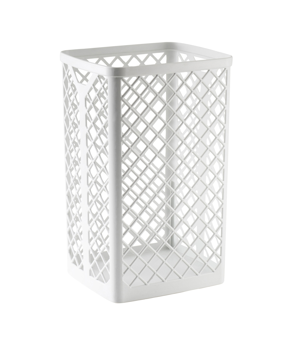 Papierkorb - Gitterkorb aus weißem Kunststoff - rechteckig 35 Liter