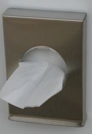 Hygienebeutelspender aus glänzendem Edelstahl für PE-Beutel-Kassetten