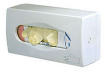Spender für Einweghandschuhe in Boxen aus weißem Kunststoff
